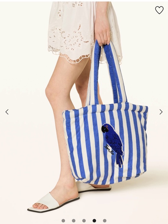 FARM Rio Handbags - NEW!!! FARM Rio Blue & White Striped Parrot Tote Anthropologie